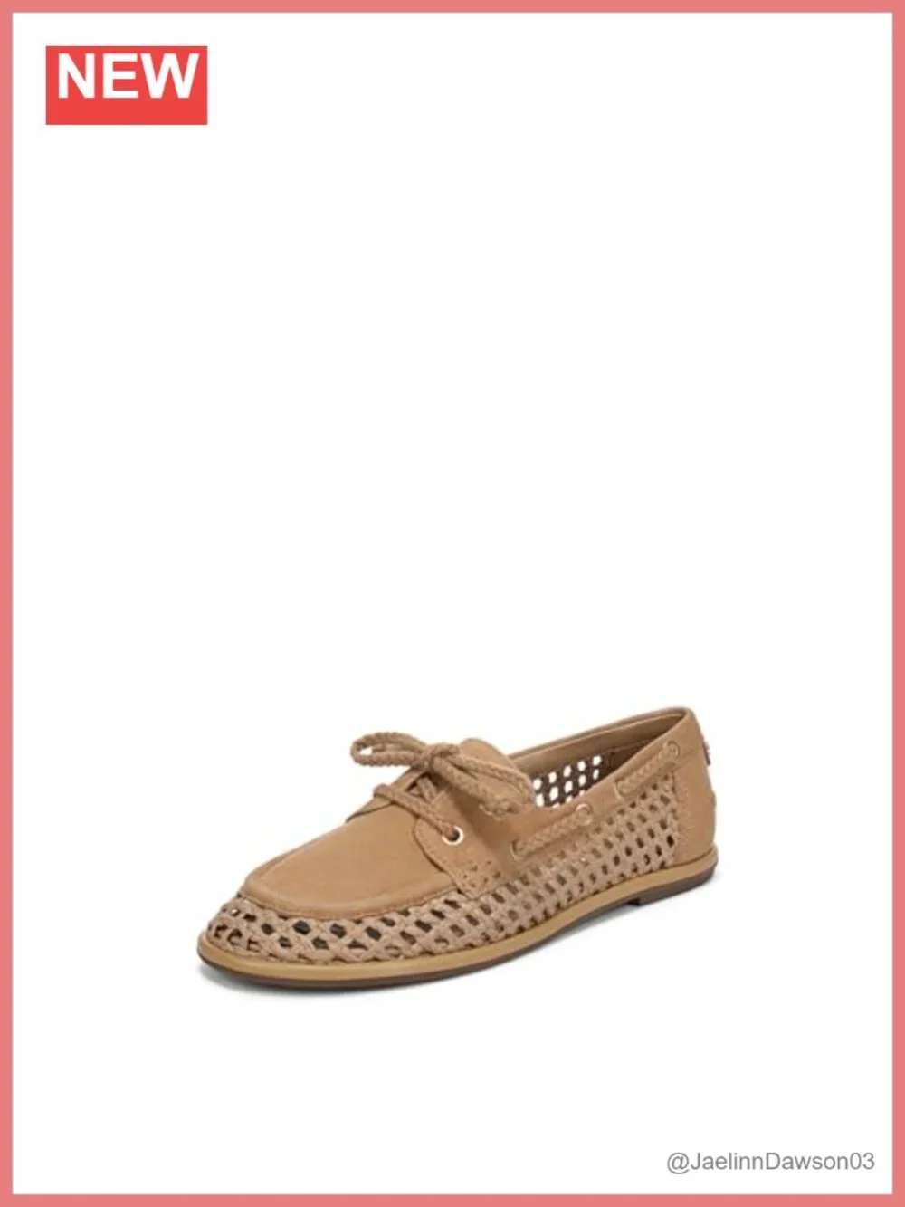 Suede Loafer Slip-Ons - Flat Heel Round Toe Woven Detail